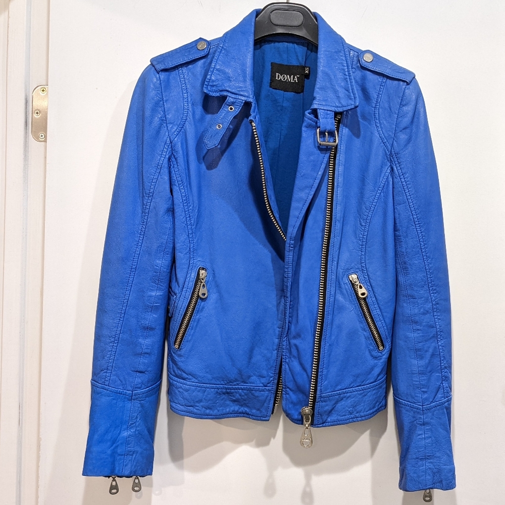 ⚡ 💙 Doma Leather Moto Jacket